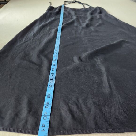 Everlane Black Japanese Crossback Slip Midi Dress Size 12 Sleek Minimalist - Picture 6 of 10